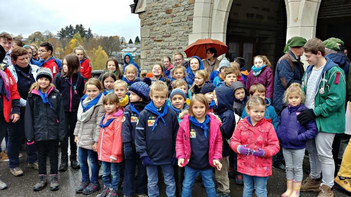 Une partie des jeunes de la troupe scoute